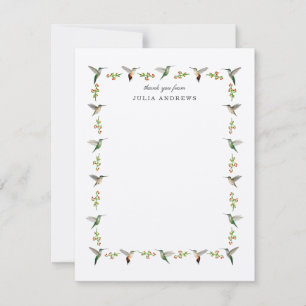 Tarjeta De Agradecimiento Colibrí personalizado
