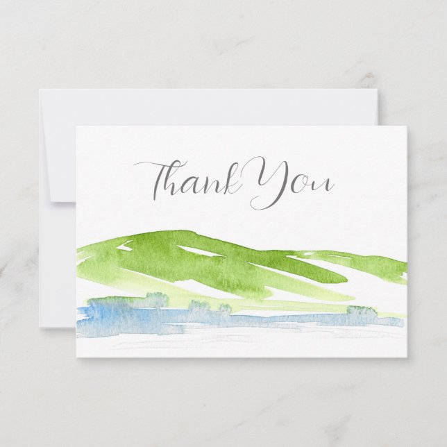 Tarjeta De Agradecimiento Colinas acuáticas abstractas minimalistas 3