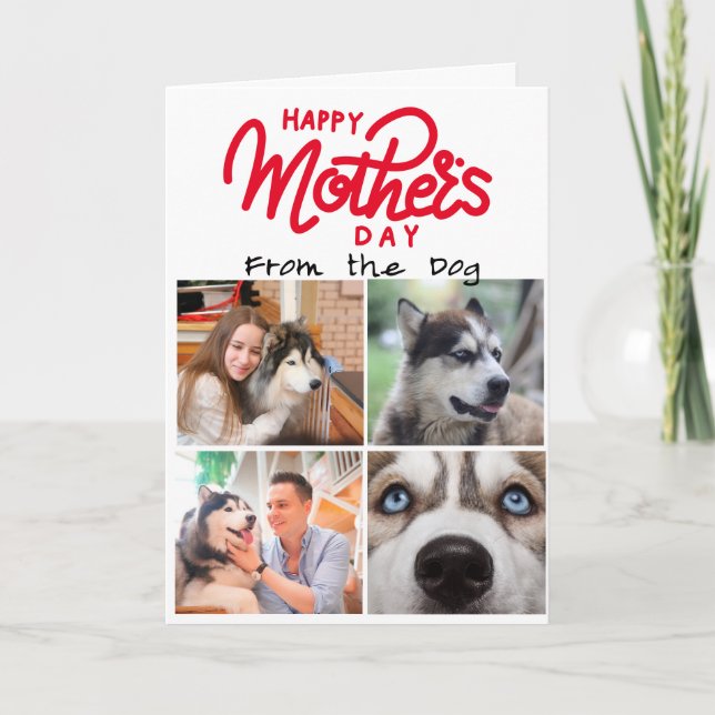 Tarjeta De Agradecimiento Collage de cuatro personalizados de fotos para Hus (Anverso)