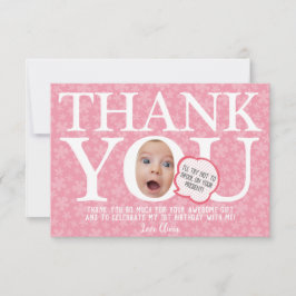 Tarjeta De Agradecimiento Collage de cumpleaños de bebé divertido personaliz