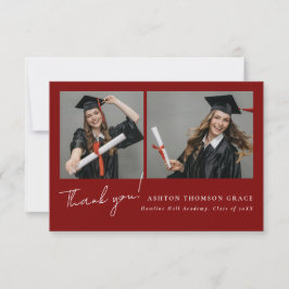 Tarjeta De Agradecimiento Collage de dos fotos diseño moderno