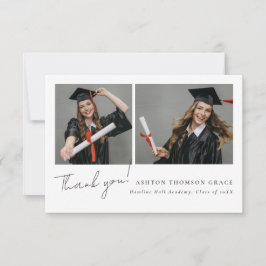 Tarjeta De Agradecimiento Collage de dos fotos diseño moderno