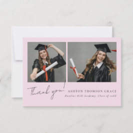 Tarjeta De Agradecimiento Collage de dos fotos diseño moderno