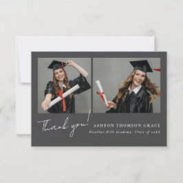 Tarjeta De Agradecimiento Collage de dos fotos diseño moderno