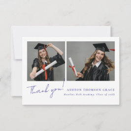 Tarjeta De Agradecimiento Collage de dos fotos diseño moderno