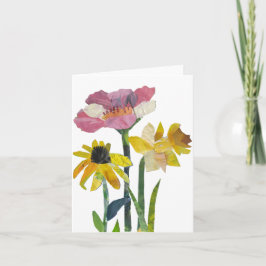 Tarjeta De Agradecimiento Collage de flores mixtas