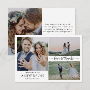 Tarjeta De Agradecimiento Collage de fotos Amor y Gracias Boda Gracias Tarje