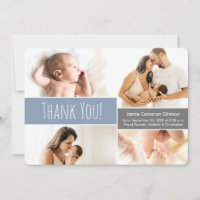 Collage de Fotos Azul Suave Moderno para Bebé Niño