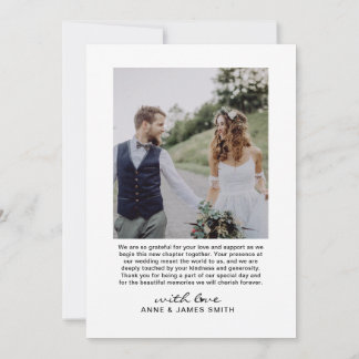 Tarjeta De Agradecimiento Collage de Fotos con Mensaje Editable de Corazón M