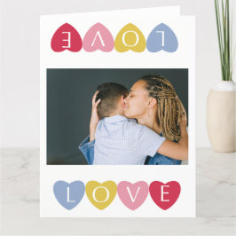 Tarjeta De Agradecimiento collage de fotos de amor de el día de San Valentín