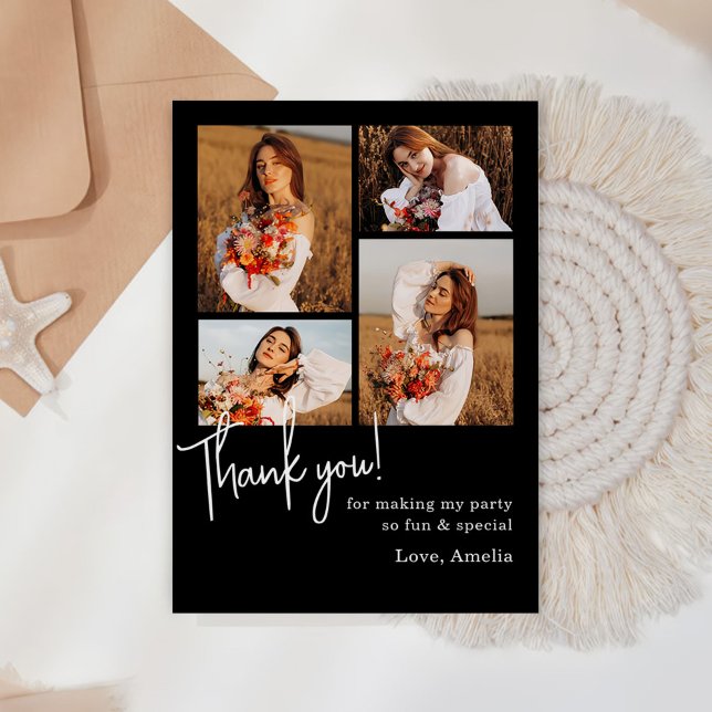Tarjeta De Agradecimiento Collage de fotos de fiesta de cumpleaños (Subido por el creador)