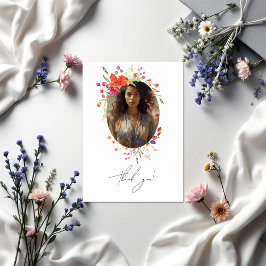 Tarjeta De Agradecimiento Collage de Fotos de Graduación de Flores Silvestre