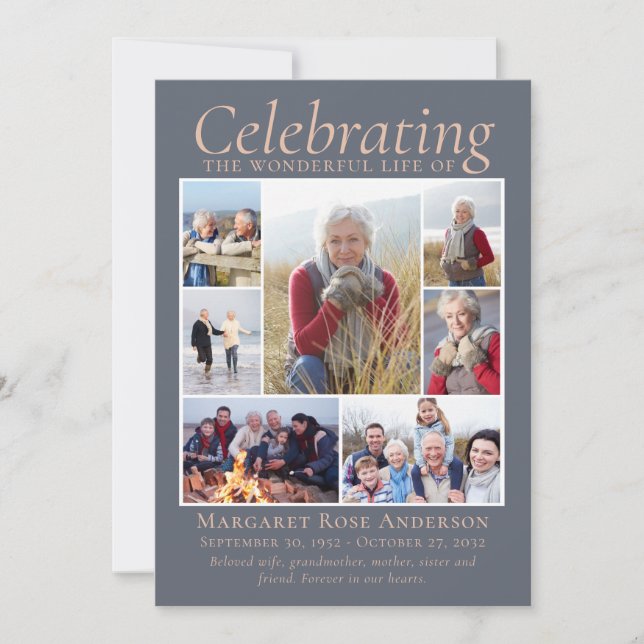 Tarjeta De Agradecimiento Collage de fotos de homenaje conmemorativo Keepsak (Anverso)