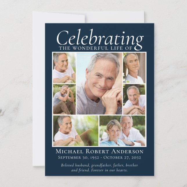 Tarjeta De Agradecimiento Collage de fotos de homenaje conmemorativo Keepsak (Anverso)