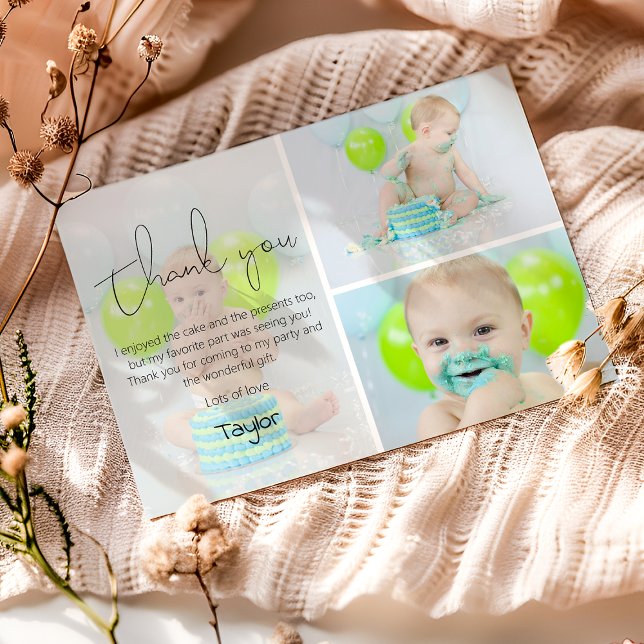 Tarjeta De Agradecimiento Collage de Fotos de Niños Modernos (Subido por el creador)