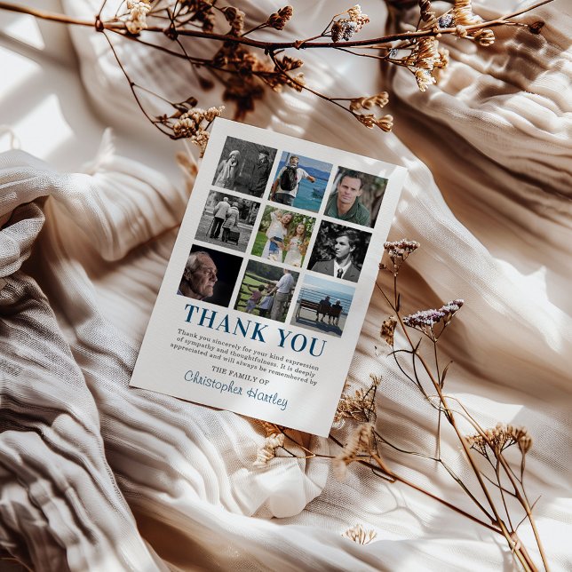 Tarjeta De Agradecimiento Collage de fotos de simpatía Funeral (Subido por el creador)