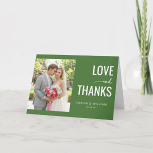 Tarjeta De Agradecimiento Collage de Fotos Elegante Verde Oscuro Romántico