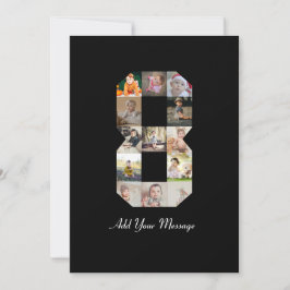 Tarjeta De Agradecimiento Collage de fotos en blanco y negro número 8