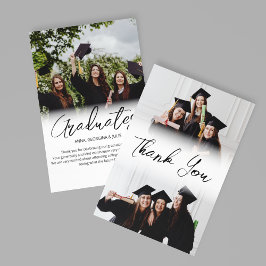Tarjeta De Agradecimiento Collage de Fotos Modernas Amigos Graduación