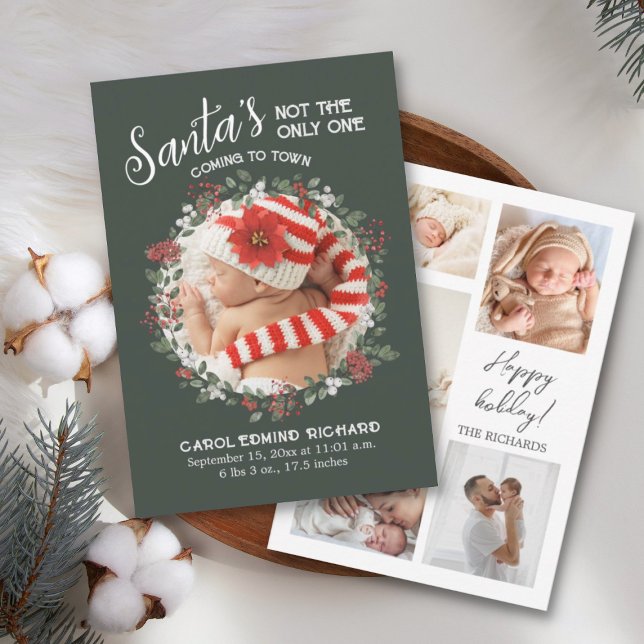 Tarjeta De Agradecimiento Collage de fotos Nacimiento Estadísticas de vacaci (Subido por el creador)