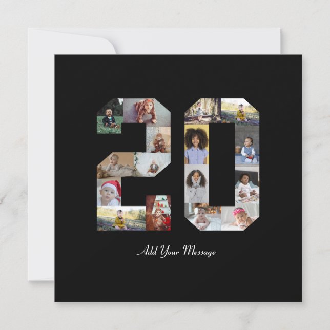 Tarjeta De Agradecimiento Collage de fotos Número 20 (Anverso)