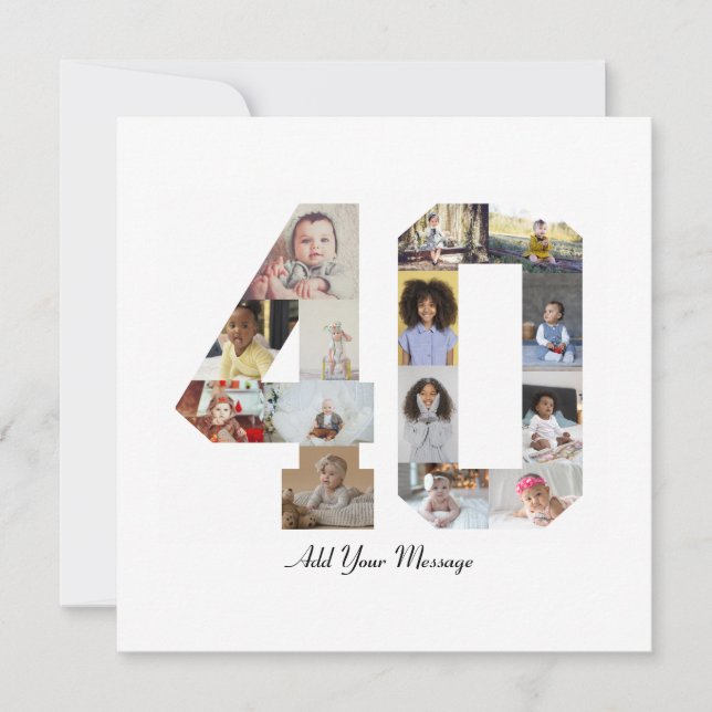 Tarjeta De Agradecimiento Collage de fotos número 40 (Anverso)