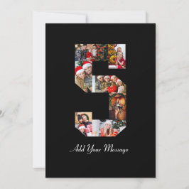 Tarjeta De Agradecimiento Collage de fotos número 5 en blanco y negro