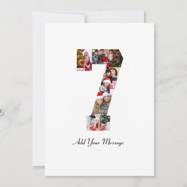 Tarjeta De Agradecimiento Collage de fotos número 7 en blanco y negro (Anverso)