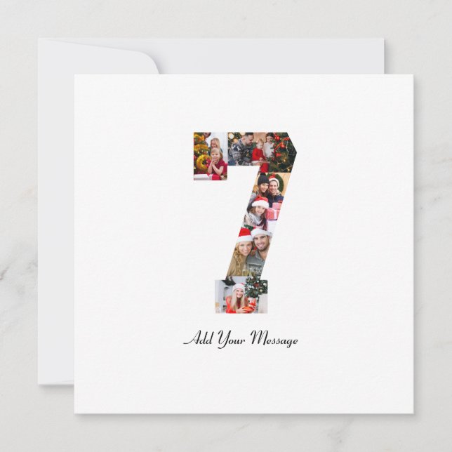 Tarjeta De Agradecimiento Collage de fotos número 7 en blanco y negro (Anverso)