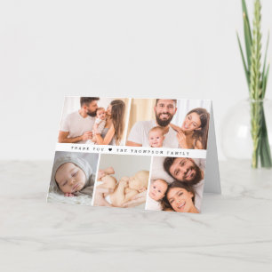 Tarjeta De Agradecimiento Collage de fotos Personalizado moderno Baby Shower