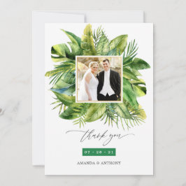 Tarjeta De Agradecimiento Collage de fotos Tropical Summer Beach Wedding