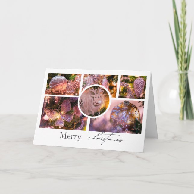 Tarjeta De Agradecimiento Collage de ornamentos de Navidad #2 (Anverso)