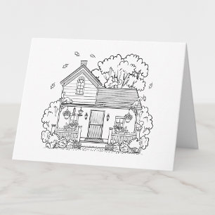 Tarjeta De Agradecimiento Coloca tu propia casa y ardillas en blanco