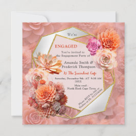Tarjeta De Agradecimiento Color Apricot Crush 2024 con suculentos