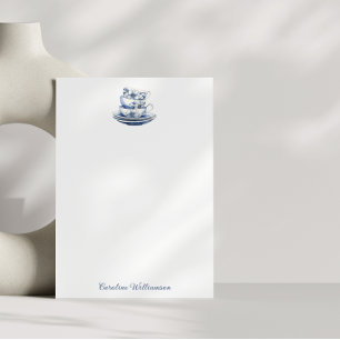 Tarjeta De Agradecimiento Color de agua azul vintage floral personalizado