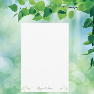Tarjeta De Agradecimiento Color de agua blanco personalizado botánico