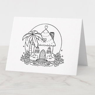 Tarjeta De Agradecimiento Color de su propia casa de playa de cabaña blanca