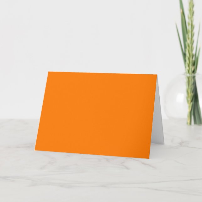 Tarjeta De Agradecimiento Color sólido del Naranja de seguridad (Anverso)