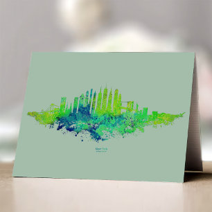 Tarjeta De Agradecimiento Colorante de la línea aérea de la ciudad de Nueva 