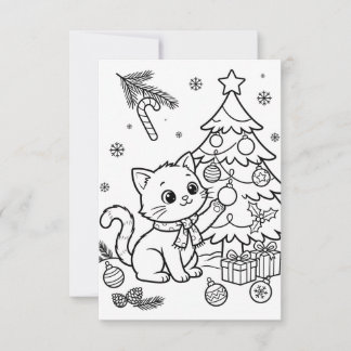 Tarjeta De Agradecimiento colorear navidad niños edades 3-8