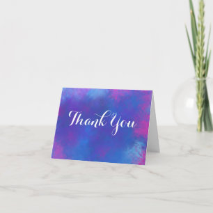 Tarjeta De Agradecimiento Colores abstractos soñadores en rosa azul Gracias