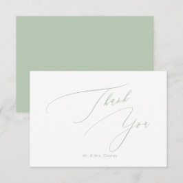 Tarjeta De Agradecimiento Colores Celadon Verde DIY Luxe Script Gracias