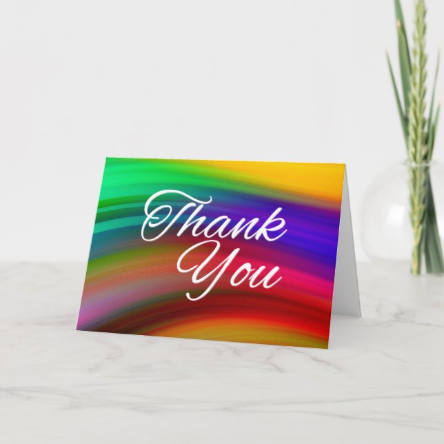 Tarjeta De Agradecimiento Colores coloridos Gracias (Anverso)