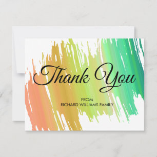 Tarjeta De Agradecimiento Colores de Arcoíris Pincelada Despedida de Soltera