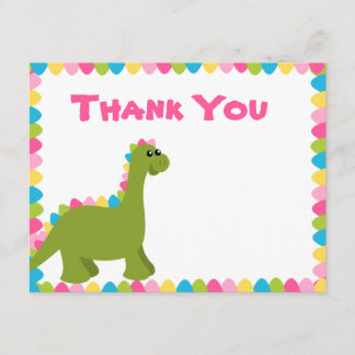 Tarjeta De Agradecimiento Colores de Caramelo Dino