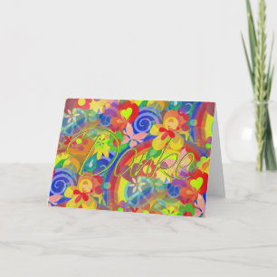 Tarjeta De Agradecimiento Colores Del Poder De Las Flores + Danke