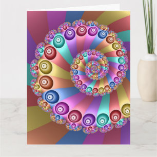 Tarjeta De Agradecimiento Colores Hermosos de Arcoíris Arte Fractal Abstract