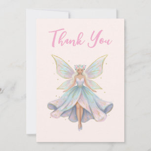 Tarjeta De Agradecimiento Colores pastel de hada ángel mágica