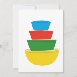 Tarjeta De Agradecimiento Colores primarios Vintage Pyrex Notecard