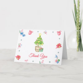 Tarjeta De Agradecimiento Colorful It's Cold Outside X'mas Tree Baby Shower 